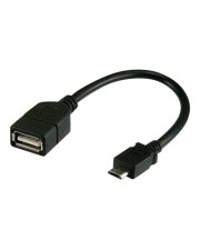 Techly USB2.0 OTG Kabel A Buchse Micro-B Stecker 0.2m 0,2 m Schwarz (ICOC-UOTG-194)