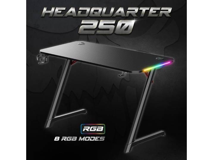 Bureau Gaming - Spirit of Gamer - HEADQUARTER 250 - LED RGB - 120x60 cm - Réglable en hauteur