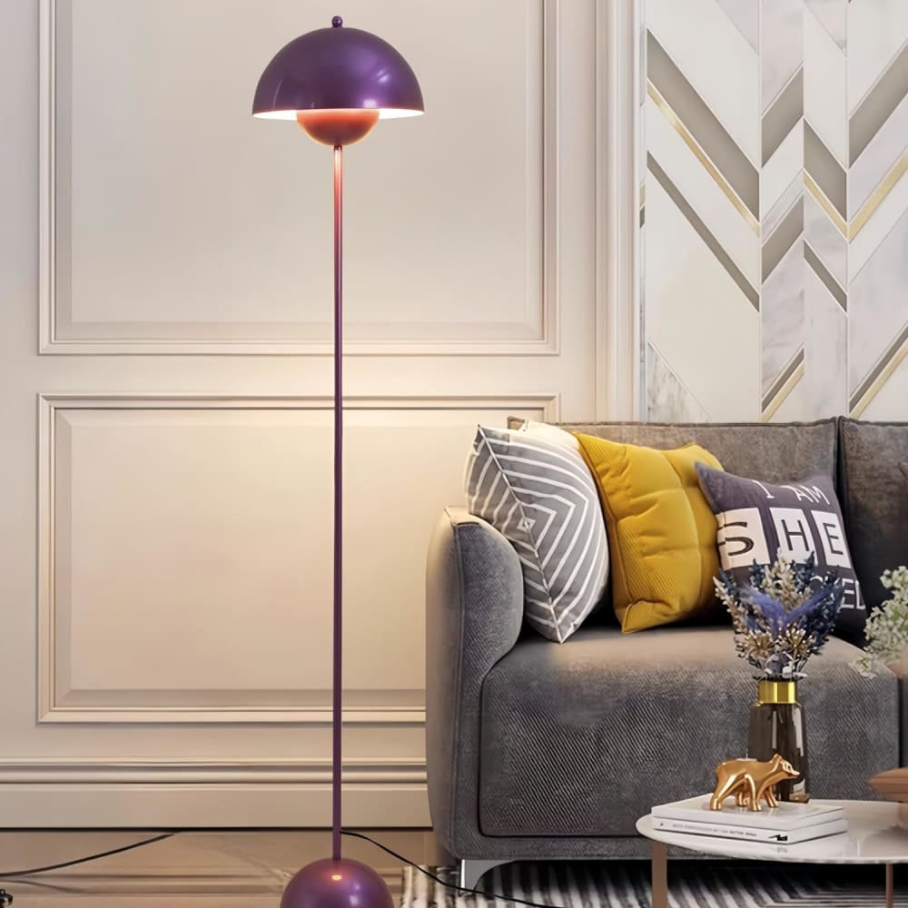 Alpinaluz Lampadaire forme champignon métal violet, H160 cm Violet 20x157x30cm