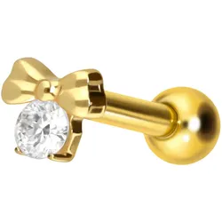 Titan Ohrpiercing mit Innengewinde SCHLEIFE + KRISTALL