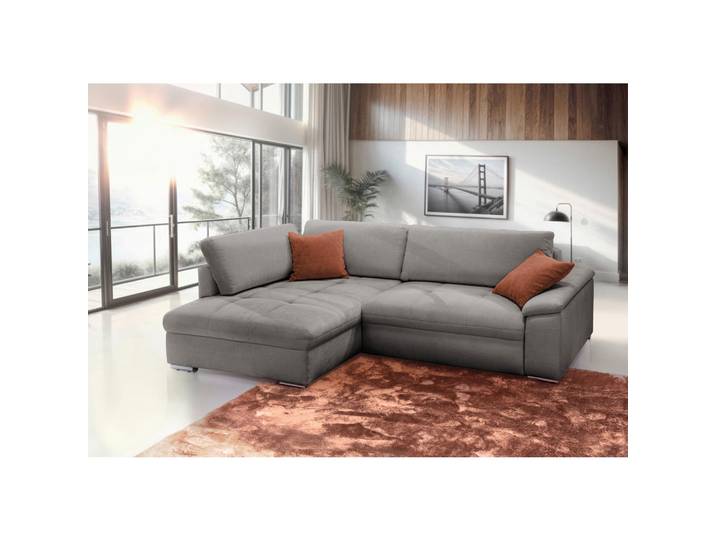 Ecksofa, Taupe, 268x178 cm, Textil, 3-Sitzer & Seitenverkehrt Montierbar, Modern, Livetastic