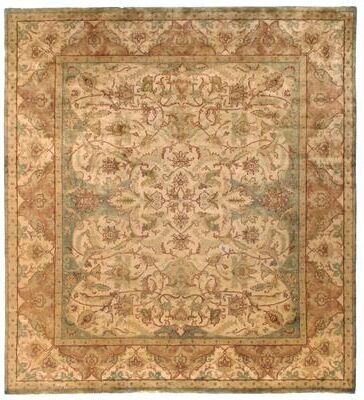 Exquisite Rugs Polonaise hand-knotted New Zealand Wool Ivory/Green/Multi Area Rug