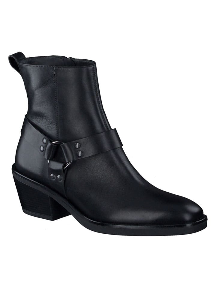 Paul Green Leder-Stiefeletten in Schwarz - 41