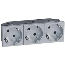Legrand 079283 45° Schutzko-Steckdosen, 3-fach (6 Module), Farbe: Aluminium