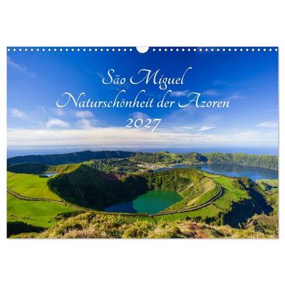 São Miguel - Naturschönheit der Azoren (Wandkalender 2027 DIN A3 quer), CALVENDO Monatskalender