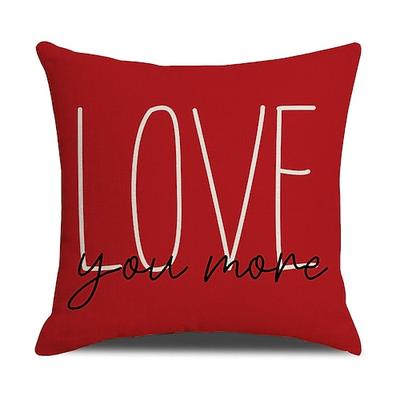 Valentinstag-Kissenbezug, Kissen mit Feiertagsbuchstaben-Print für Sofa, Wohnaccessoires, gemütliches Dekokissen für Wohnzimmer, Schlafzimmer und Büro