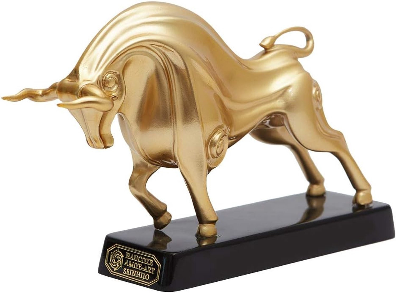 Amoy-Art Wall Street Bull Statue Figurine Goud - Modern Art Decor Sculptuur