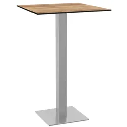 BIG Möbel GmbH Gastro Stehtisch Outdoor HPL Compact Premium | 70x70 cm Eiche Natur | Edelstahlgestell | Made in Germany
