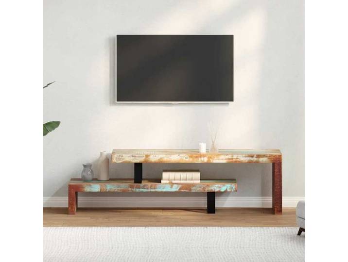 ARMOIRE TV - Meuble TV - Bois de récupération massif - Assemblage requis（3840）