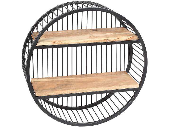 Wandregal AMBIENTE HAUS Urban rundes Wandregal - (H) 60cm , schwarz, B:23cm H:60cm T:60cm, Holzwerkstoff, Regale, Wandregal