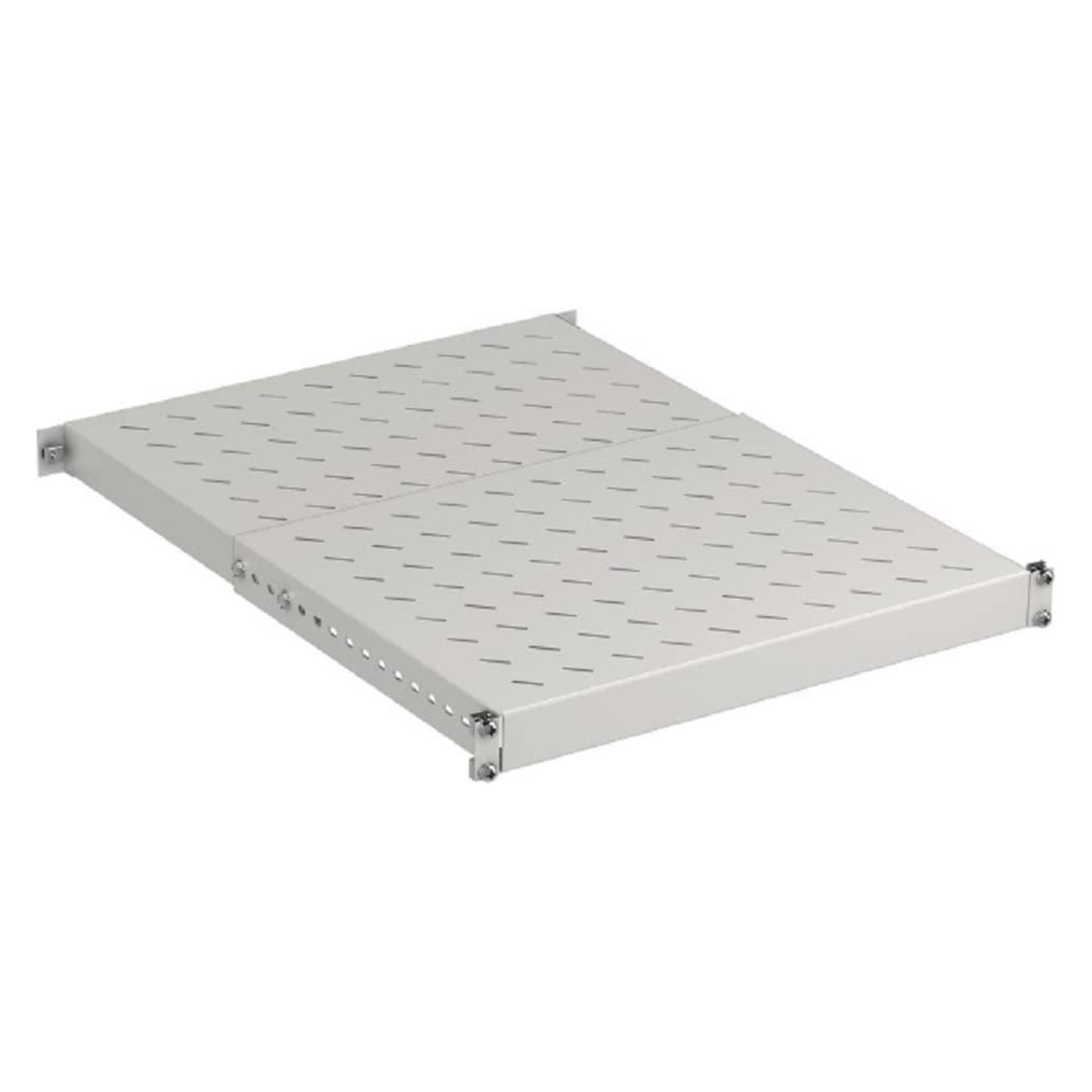 EFB Elektronik 19" 1HE Schwerlast Fachboden, tiefenverstellbar, 150 kg, Schranktiefe 800..1000, RAL9005 (691653TS.80)
