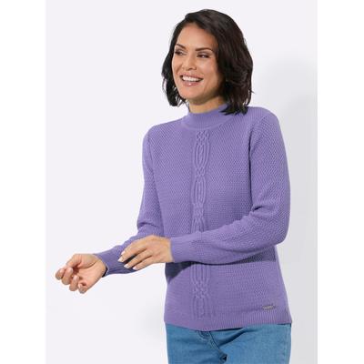 Rollkragenpullover CASUAL LOOKS "Rollkragen-Pullover", Damen, Gr. 50, lavendel, 50% Baumwolle, 50% Polyacryl, unifarben, Pullover Rollkragenpullover