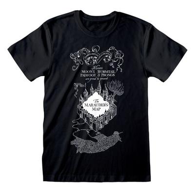 Harry Potter Marauders Map Black T-Shirt L