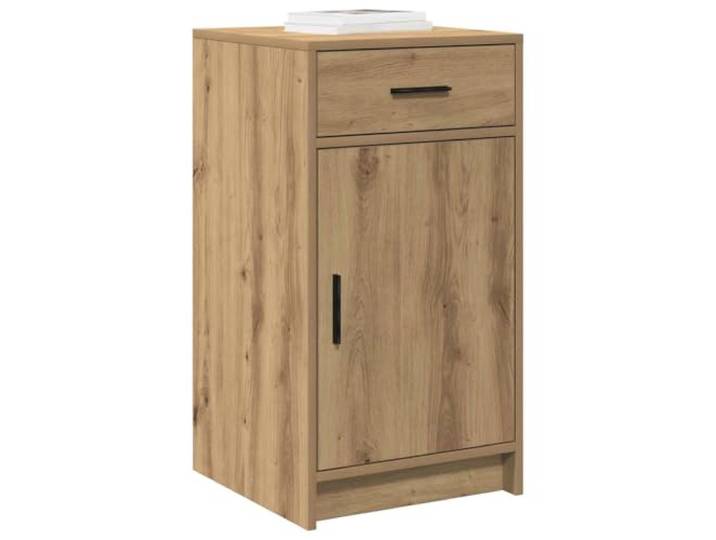 KTHLBRH Sideboard Eiche Handwerk 40 x 40,5 x 75 cm Holz mehrschichtig 1 Schublade, 1 Tür, Griffe, freistehend, einfache Montage, für Wohnzimmer