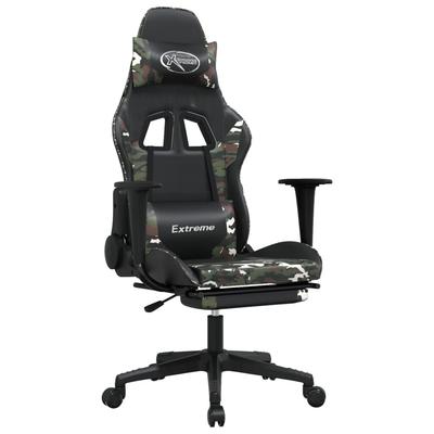 Décoshop26 - Bürostuhl Gaming-Stuhl auf Rollen mit Fußstütze Camouflage-Design PVC DEC025759