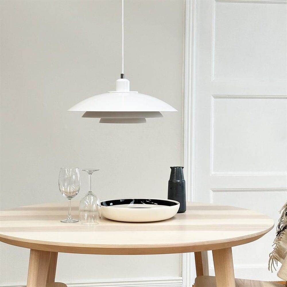 Dyberg Larsen Suspension en métal blanc, h 21 cm d 40 cm Blanc 40x21x40cm