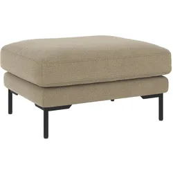 Hocker Corwin aus Stoff mit Nozag Federung, klassisch, Bezug Rita Dunkelbeige, Gestell schwarz
