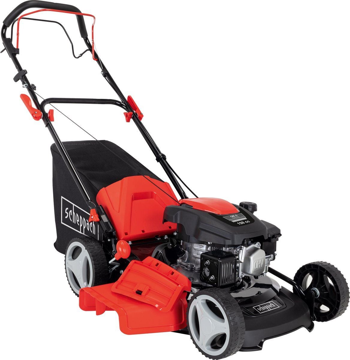 Scheppach MS161-46 Benzine Grasmaaier met 46 cm maaibreedte, 3,5 PK en 55 L opvangbak