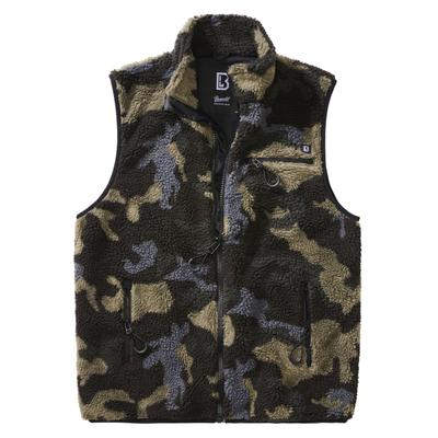 Funktionsweste BRANDIT "Brandit Herren Teddyfleece Vest Men", Herren, Gr. XXL, grün (schwarzcamo), 100% Polyester, Westen Funktionsweste