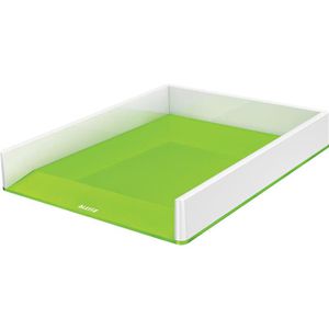 Leitz Briefablage 5361-10-54, WOW Duo Colour, A4, weiß / grün, stapelbar, Kunststoff