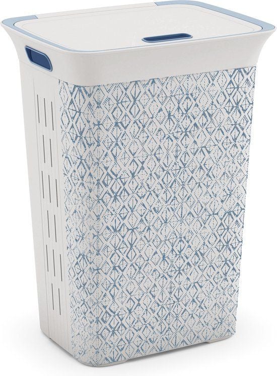 KIS Chic Wasbox 60L met ventilatiegaten - Wit/Blauw