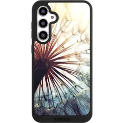 Nivocase Handyhülle für Samsung Galaxy S23 FE Hülle NIVOpure Case Schwarz Blumen Fotografie Pusteblume (Samsung Galaxy S23 FE), Smartphone Hülle, Schwarz