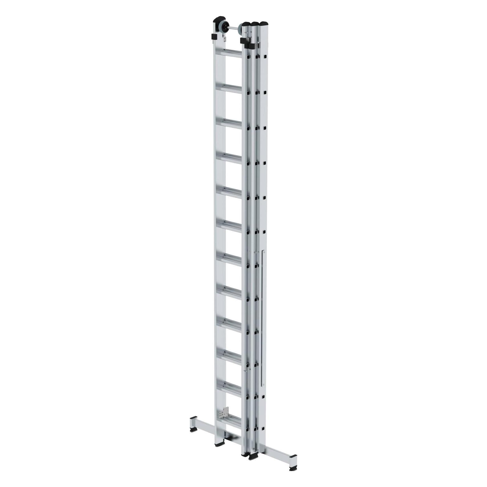 Munk Sprossen-Mehrzweckleiter 3-teilig mit nivello-Traverse und Wandlaufrollen 3x12 Sprossen (Mehrzweckleiter, 361.50 cm) (228733)