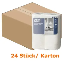 Tork 120269 Küchenrollen extra saugfähig weiß 23x24 cm 24 Stück/Karton, extra saugfähig