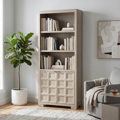 "Furniture of America Durem Modern Tawny Brown 34"" Bookcase with Shelves"