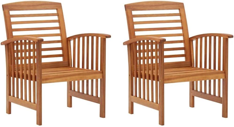 2er-Set Gartenstühle aus massivem Akazienholz mit Ölfinish - stabil und langlebig für Garten, Terrasse und Veranda, bis 110 kg pro Sitzplatz