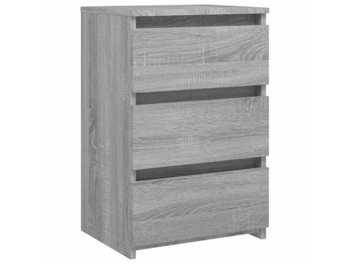 KDVXBCQJH Nachttisch mit 3 Schubladen Grau Sonoma 40x35x62,5cm Vielseitiger Beistellschrank fürs Schlafzimmer mit pflegeleichter Ablage und robuster Kippsicherung.