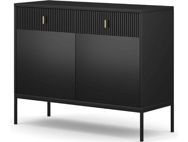FURNLUX Sideboard Maggiore Schwarz 104cm / Hauptfarbe: Schwarz / Abmessungen: 104 x 83 x 39 cm