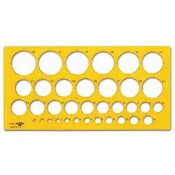 Arda, Lineal, Schablone 35mm runde Formen (24.70 cm, Kunststoff)