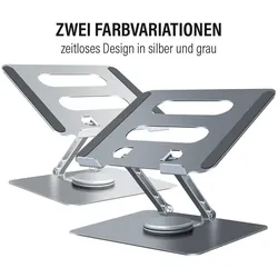 CoverKingz Laptop Ständer Höhenverstellbar mit 360° drehbarer Basis 10-17" MacBookständer, Notebook Ständer, Silber