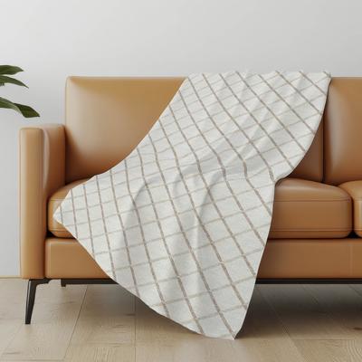 Addison Rugs Premium Machine Washable ASB140 Lattice Sherpa Throw Blanket