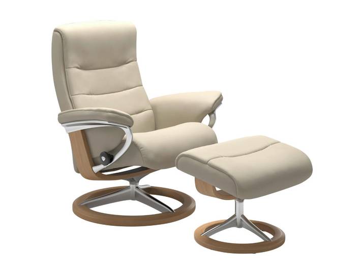 Stressless Relaxsesselset Nordic, Creme, Holz, Metall, Echtleder, Rindleder, Buche, Schichtholz, 84x102x76 cm, Lederauswahl, Relaxfunktion, Wohnzimmer, Sessel, Relaxsessel