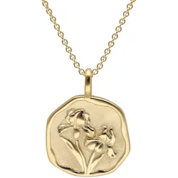 trendor 68002-02 Halskette mit Monatsblume Februar 925 Silber Vergoldet, 45 cm