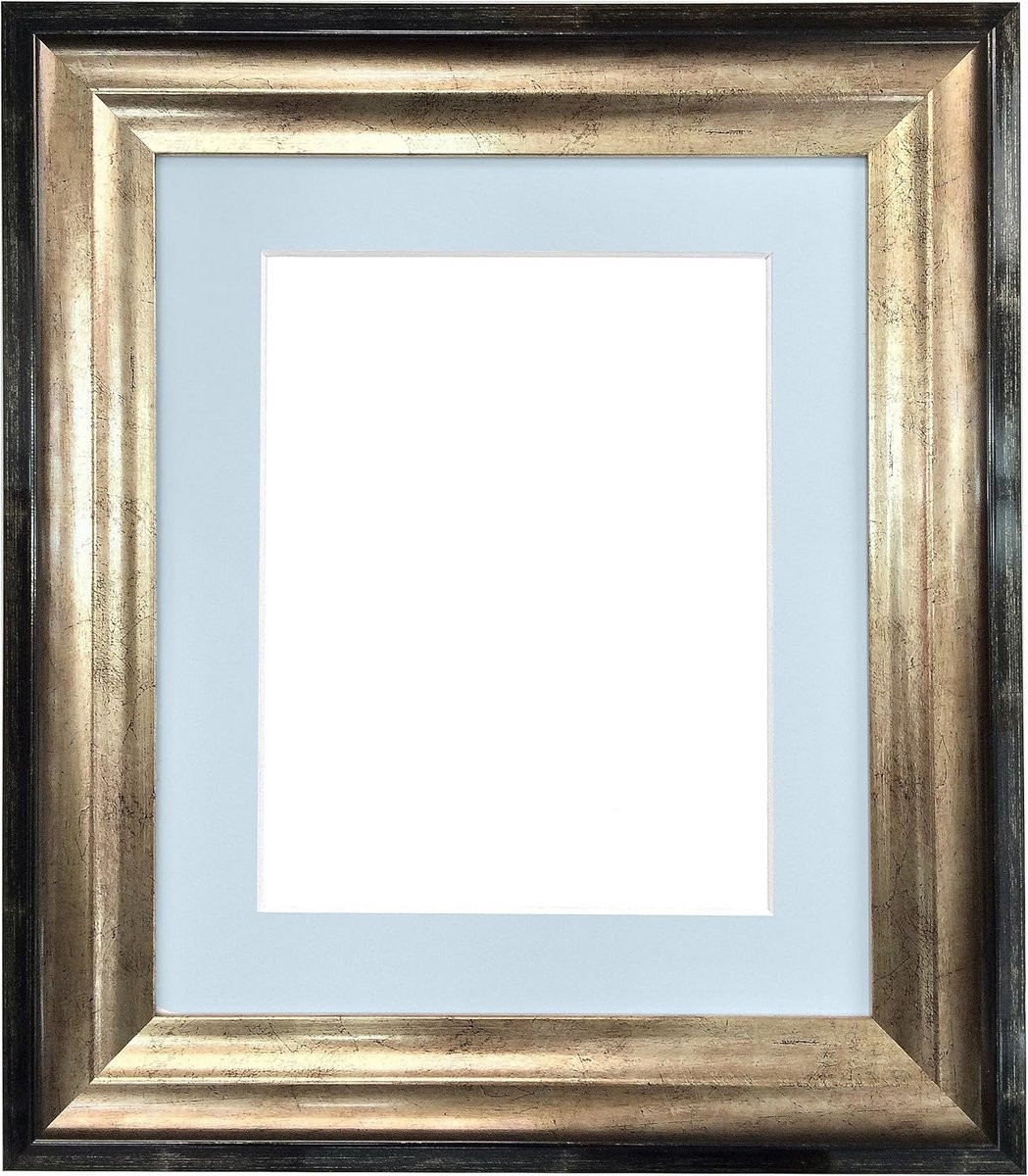 Fotolijst met blauwe passe-partout voor 10x8 inch foto