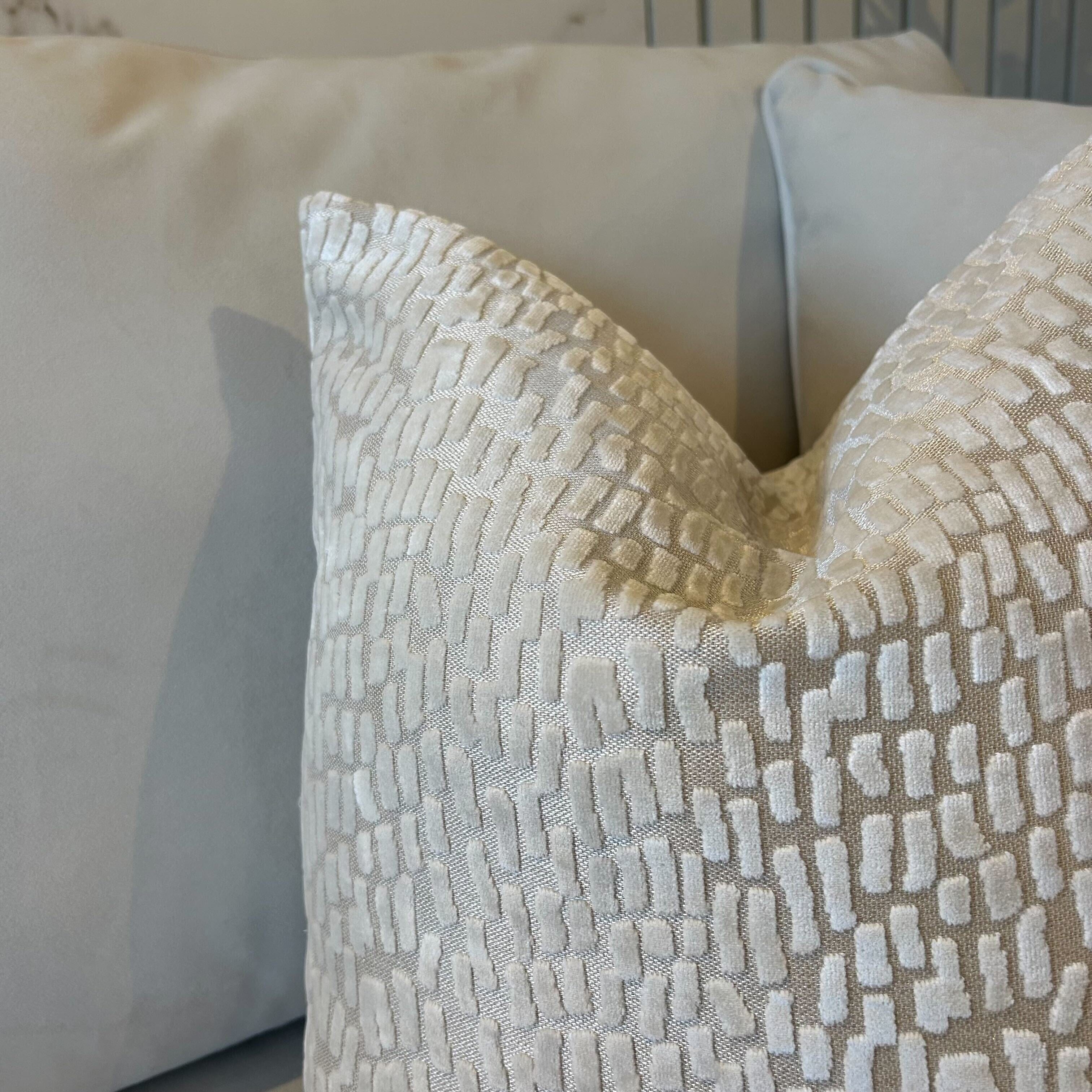 Verona Ivory Metallic Textured Cushion - 43x43cm
