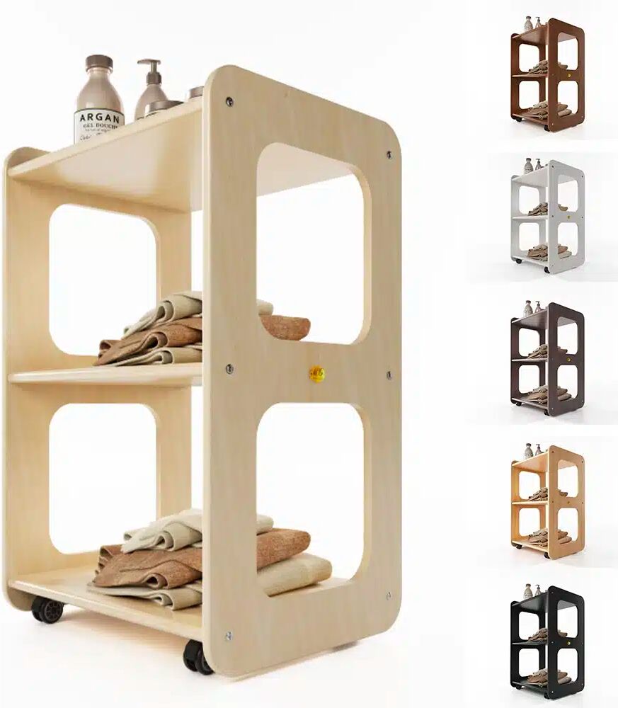 Carrello in legno multistrato in betulla per centro estetico spa massaggi centro benessere WENGÈ