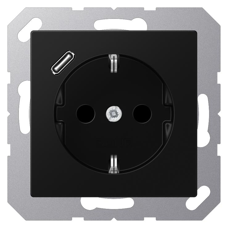 JUNG A1520-18CSWM m.USB Typ C Steckdose SCHUKO (A1520-18CSWM)