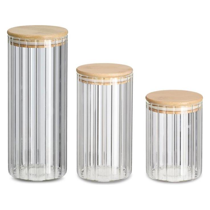 Zeller Present Vorratsglas "Rillen" m. Bambusdeckel, 610 ml (0.61 l) (19470-135914.0610)