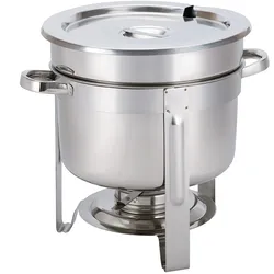 METRO Professional Chafing Dish/Suppenstation, Edelstahl, 9.8 L, rund, mit Deckel