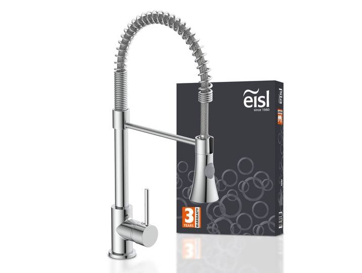 Spültischarmatur EISL LEON , silber (chrom), B:5,5cm H:54,5cm, Messing, Armaturen, Spültischarmatur, Wasserhahn ausziehbar, 360 schwenkbare Mischbatterie