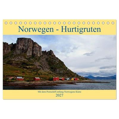 Norwegen - Hurtigruten (Tischkalender 2027 DIN A5 quer), CALVENDO Monatskalender