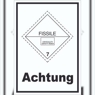 HB-Druck Aufkleber spaltbare Stoffe Achtung Fissile A3 (297x420mm)