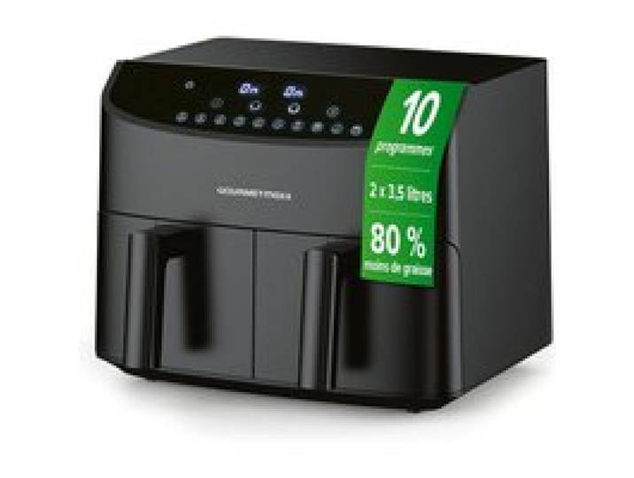 Friteuse à air chaud - GOURMETmaxx - Double chambre 2x3 5L - 2400 W - 10 programmes