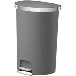 EKO Hana Pedal Eimer halb - 55 Liter - Plastik - Grau, Abfalleimer, Grau