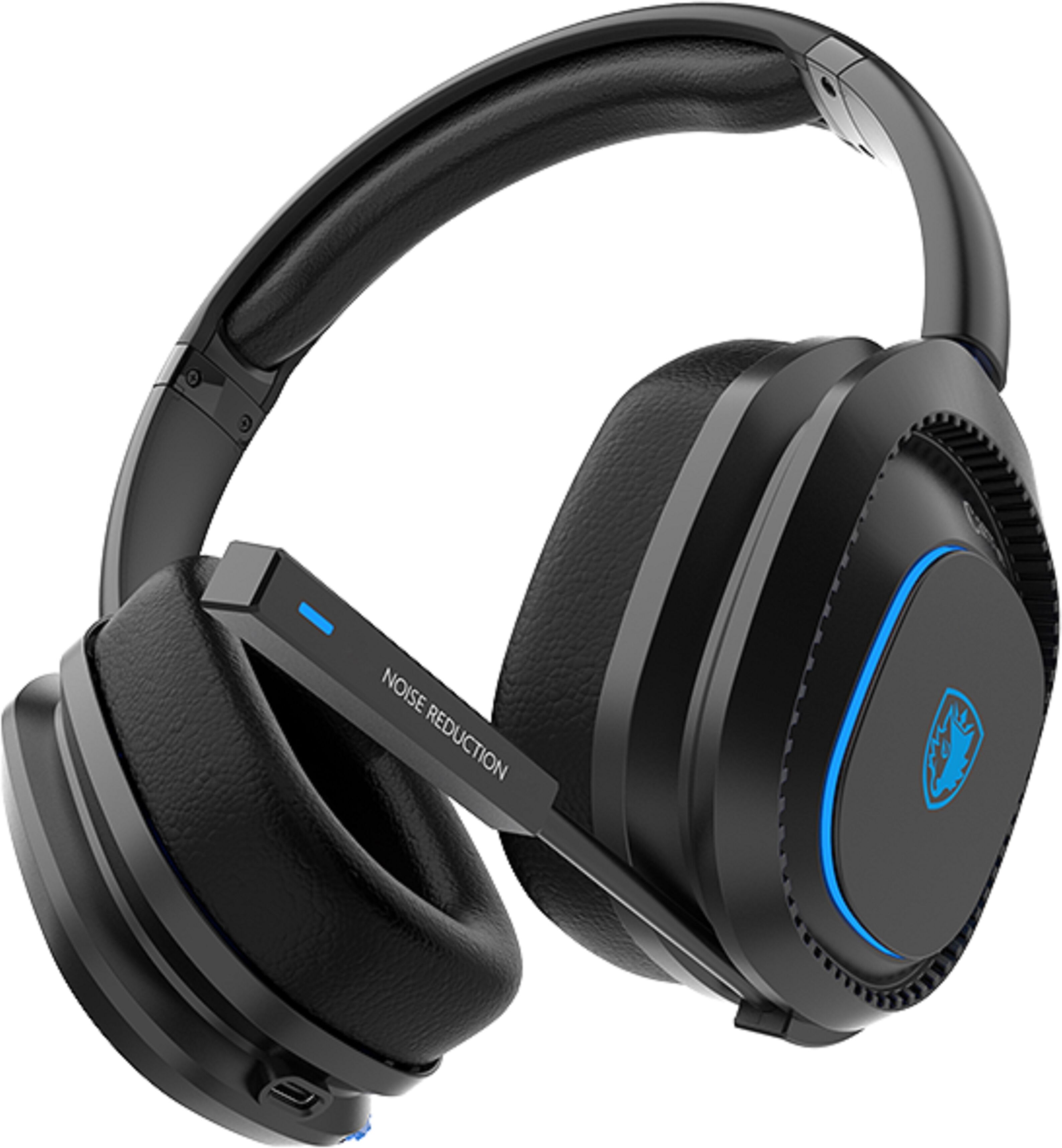 SADES Gaming-Headset "Carrier SA-203", schwarz (schwarz, blau), Kopfhörer, kabellos, Stereo, Over Ear, Bluetooth 5.0, 2,4G, 3,5 mm, Gaming-Headset