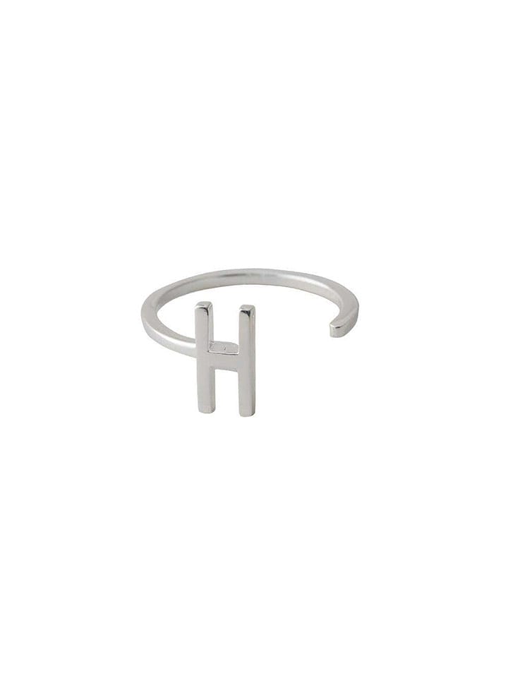 Design Letters Silber-Ring "H" - onesize